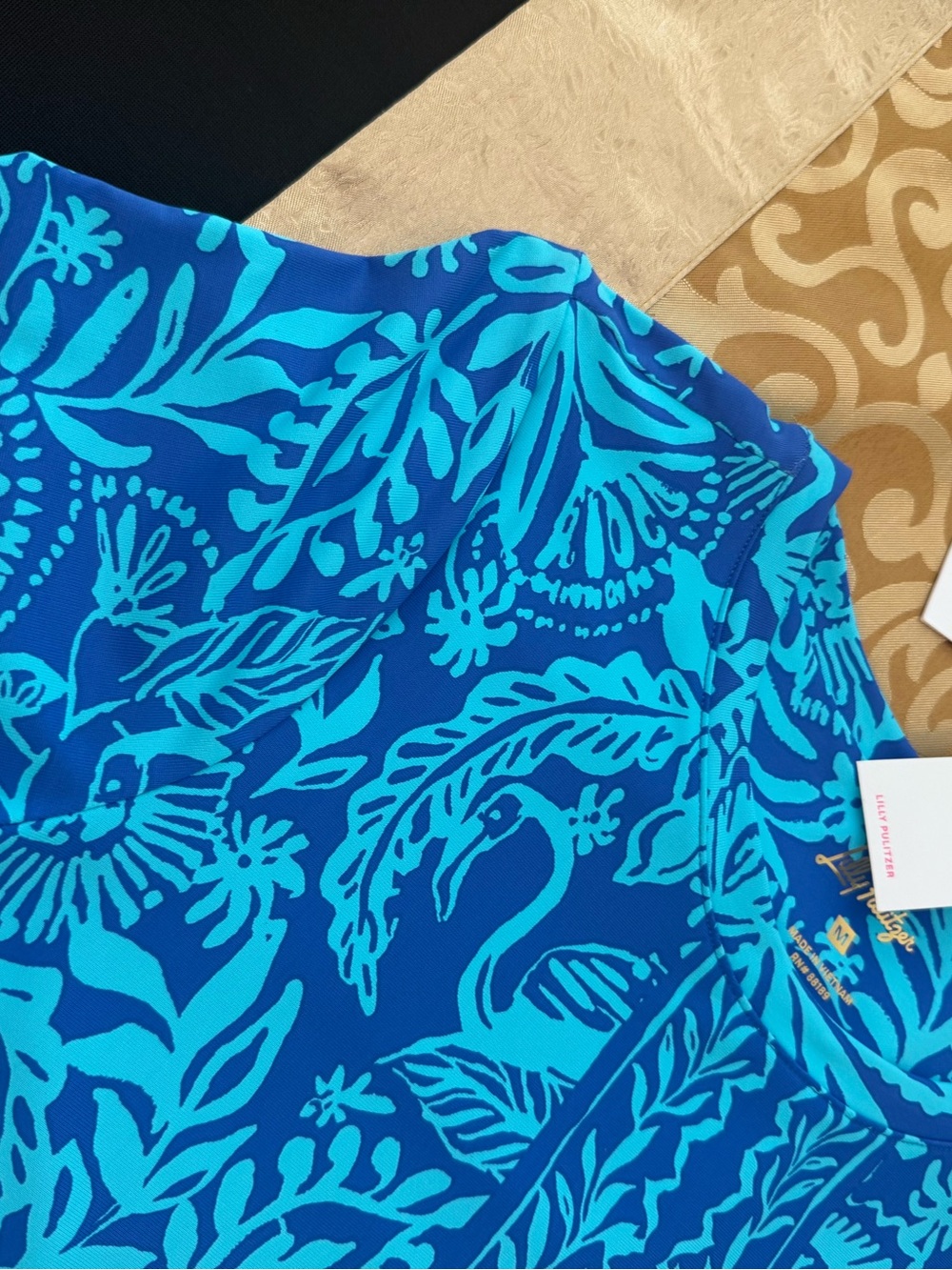 Lilly Pulitzer Blue Floral Maxi Dress with Aqua Print - Picture 5 of 5